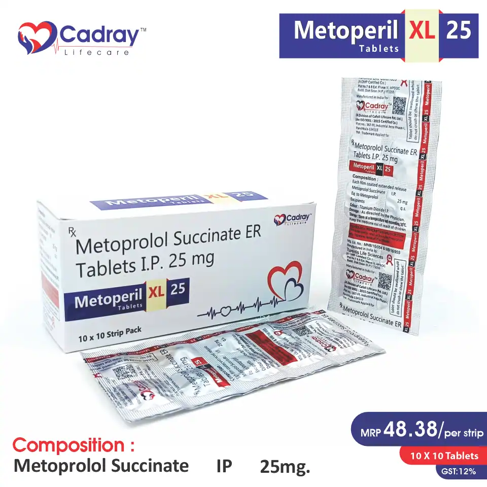 Metoprolol Succinate 25mg ER | Cardiovascular Therapy | Best Price for PCD Pharma Franchise